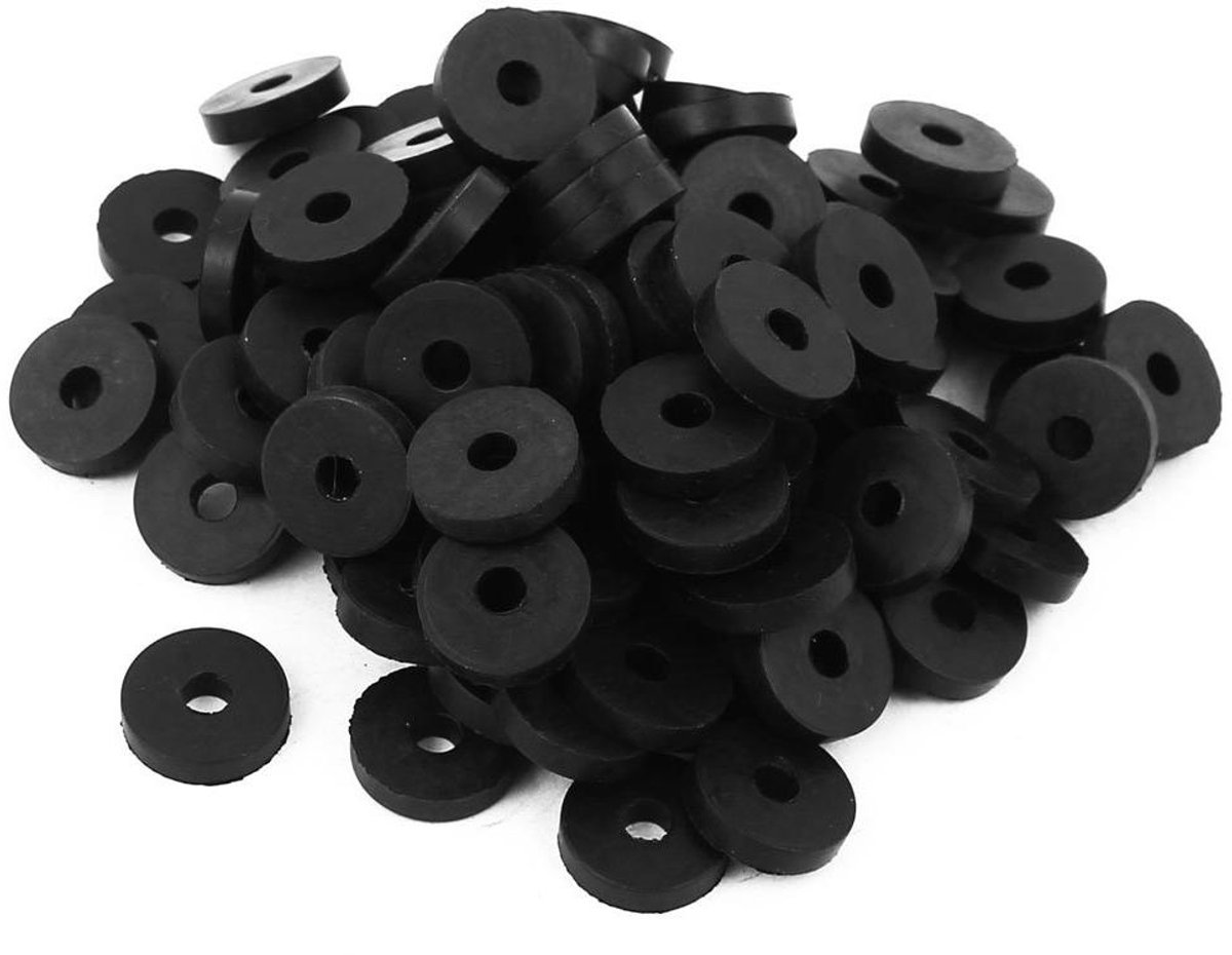 Platte Rubberen Ring - O-ring Afdichting - Lekkages Voorkomen - Hittebestendig Oliebestendig - 13x4x3 mm - Zwart