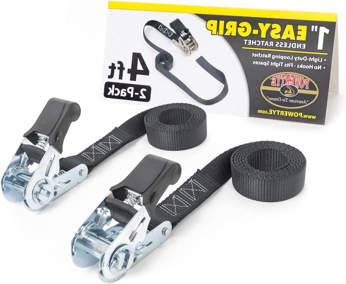 Eindeloze Ratel - Spanband Ratel - Lading Zekeren - Easy-Grip Handgreep - 1 x 4 ft - Zwart