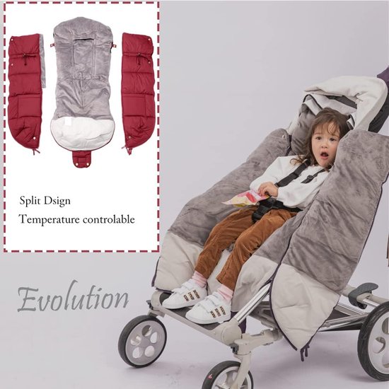 Voetenzak Kinderwagen - Baby slaapzak deken - Baby warm houden - Waterafstotend winddicht - One size - Roos Rood — afbeelding 4