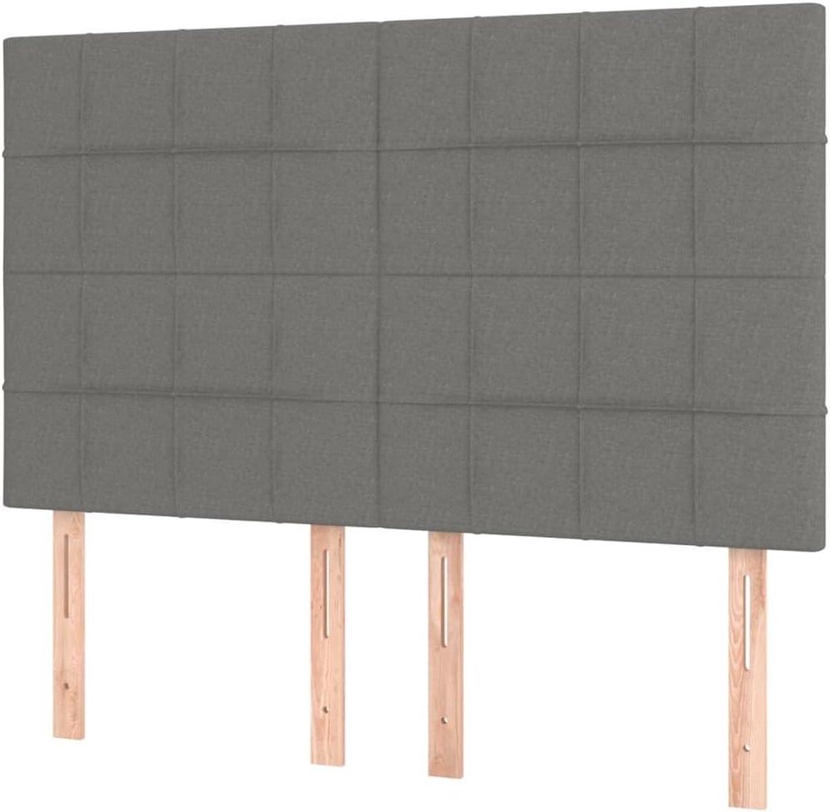 Hoofdbord Stof - Bedhek Houten - Rug Ondersteuning - Verstelbare Hoogte - 144 cm - Donkergrijs