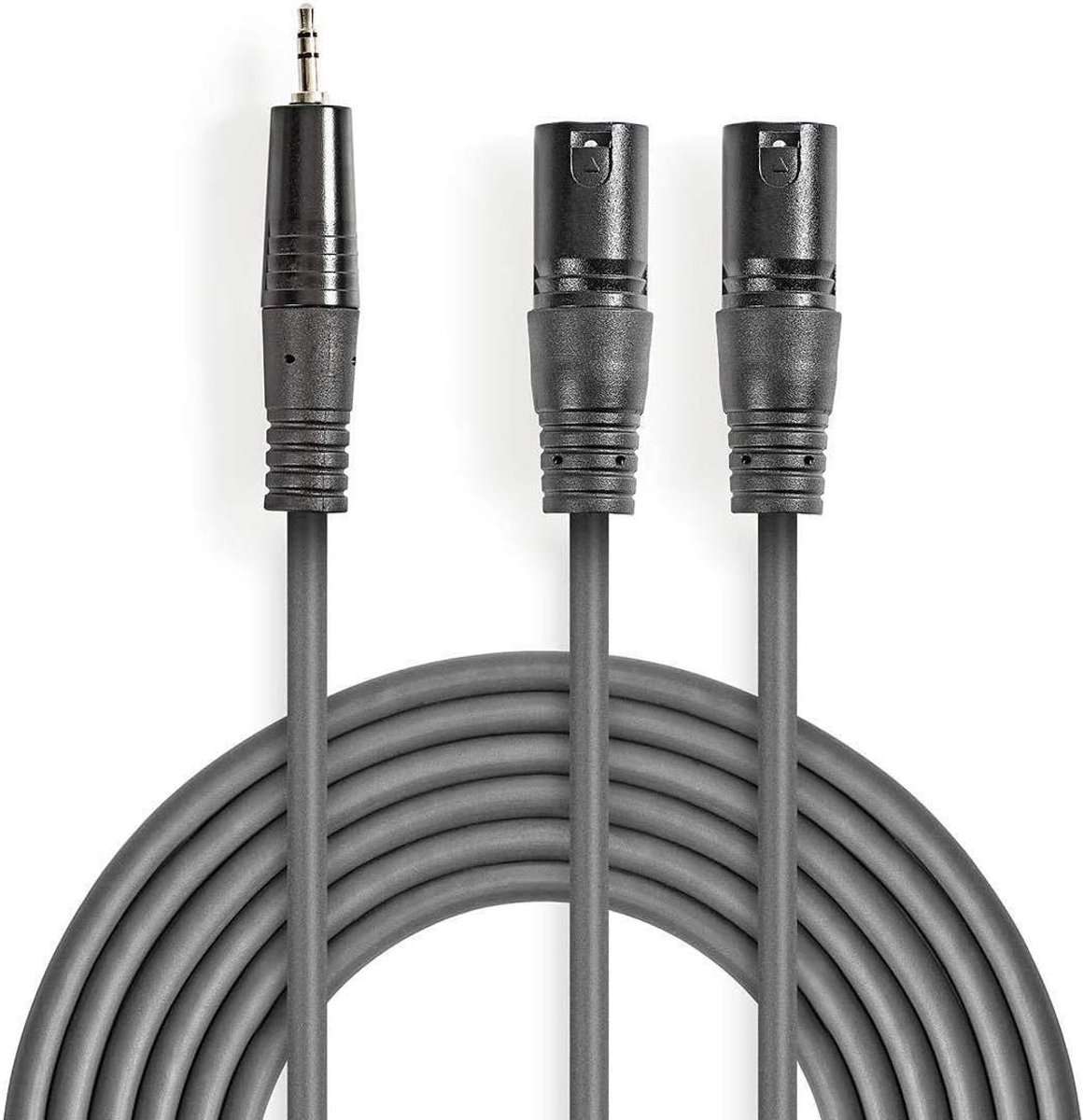 Audiokabel XLR - XLR kabel - Muziekapparatuur aansluiten - XLR naar 3.5mm - 1 meter - Grijs