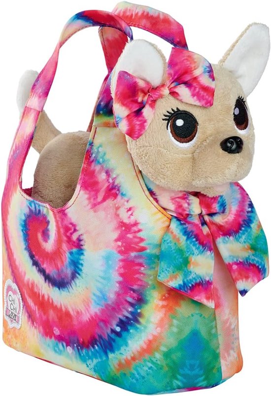 Pluche Hond Chihuahua - Knuffelhond Pluche Dier - Kinderspel - Batik Stijl Tas - 20 cm - Multicolor — afbeelding 5