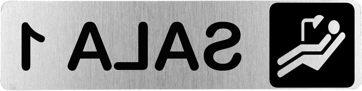 Roestvrijstalen Deurbord - Informatiebord Wandbord - Ruimtes Identificeren - Zelfklevend 0.8mm dik - 200x50 mm - Zilver