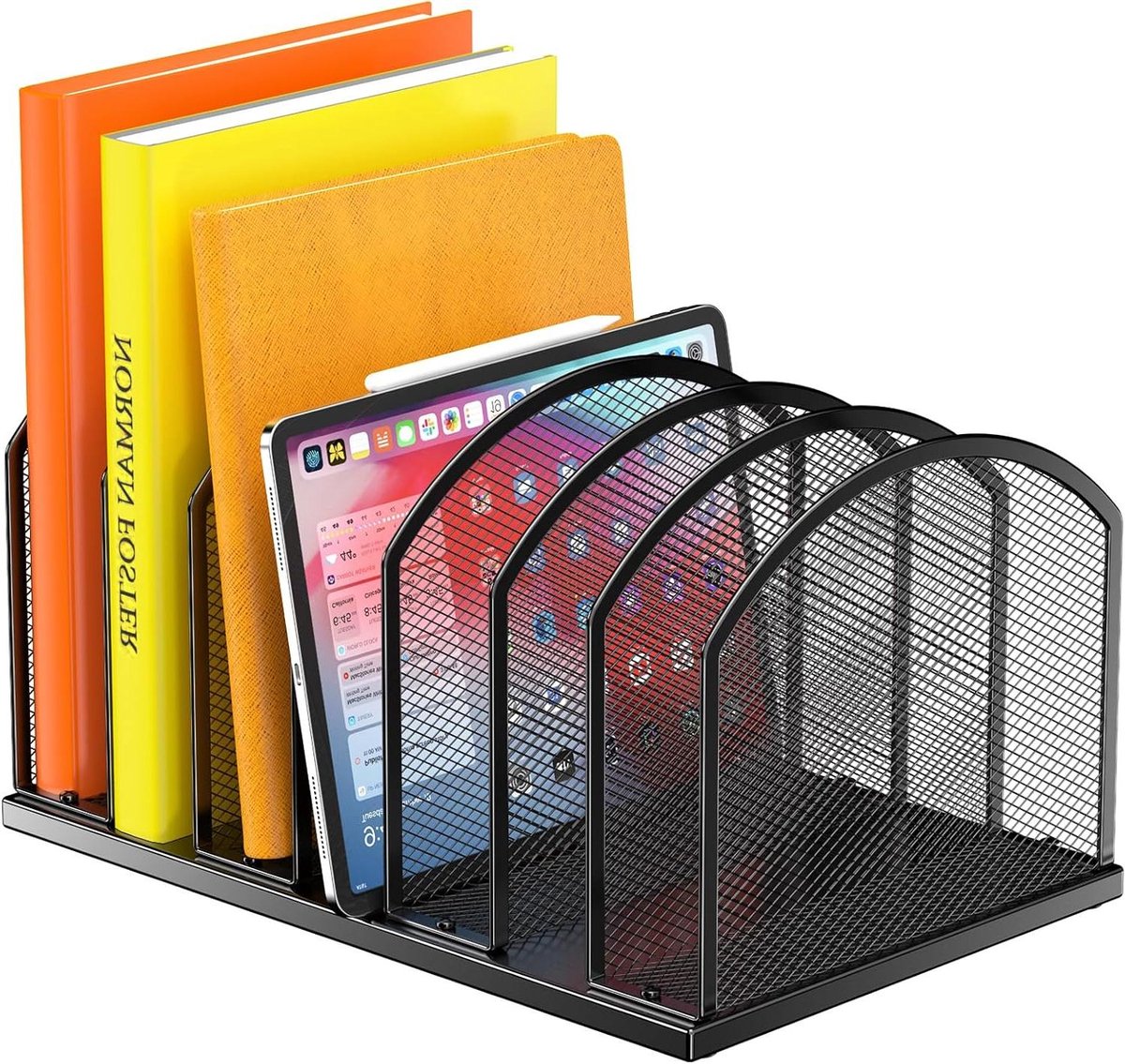 Metalen Dossier Sorteerder - Bureau Organizer - Kantoor Organiseren - 7 Ruimtebesparende Vakken - 335 x 221 x 186 cm