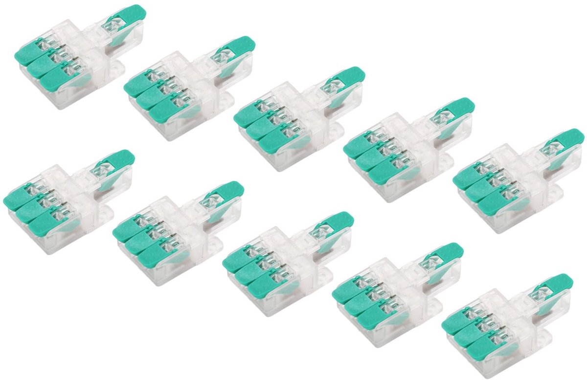 Dailygoody - Draadconnector 1 in 3 uit - Vlamvertragende Geleider - Geschikt voor Elektrische Aansluitingen - Veilig en Betrouwbaar - Koper - 10 Stuks