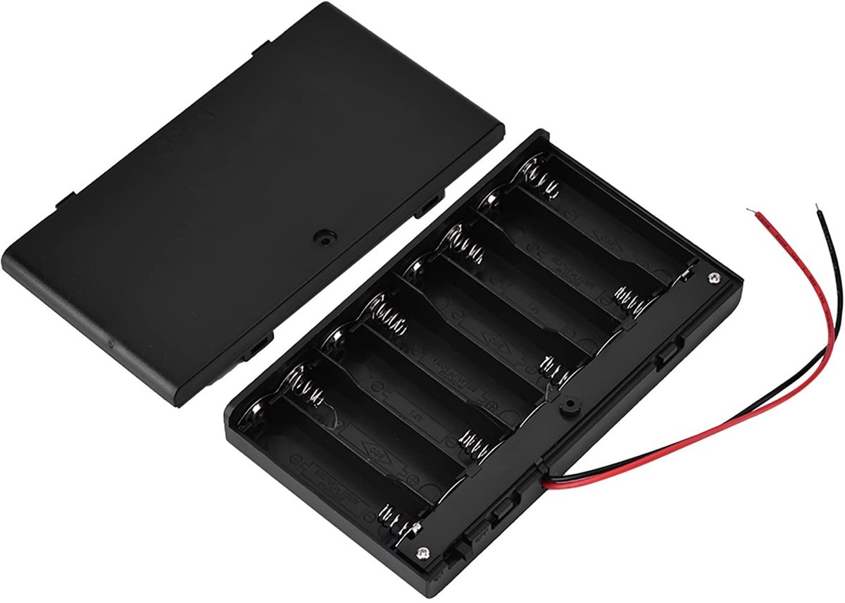 Dailygoody - Draagbare Batterijhouder - Batterijen Opbergdoos - Organiseer en Bescherm - Compact Formaat - 12V-uitgang - Geschikt voor AA-batterijen -...