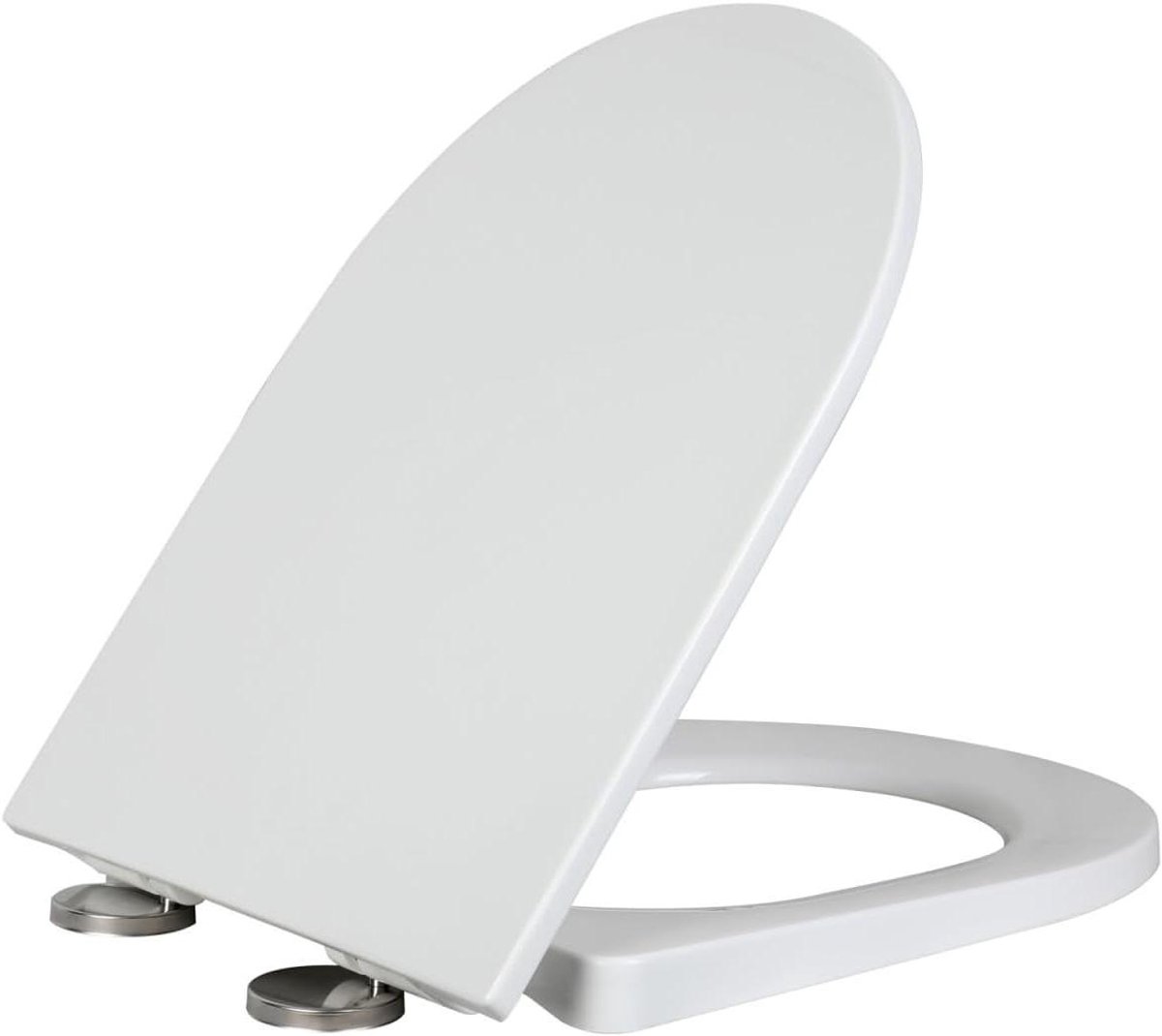 Toiletbril D-vorm - WC-bril Zitting - Hygiënisch Gebruik - Softclose Mechanisme - 462 x 364 cm - Wit