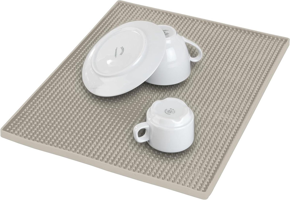 Afdruipmat - Droogmat Keukenmat - Vaat Drogen - Meer dan 2700 Noppen - 40x30 cm - Beige