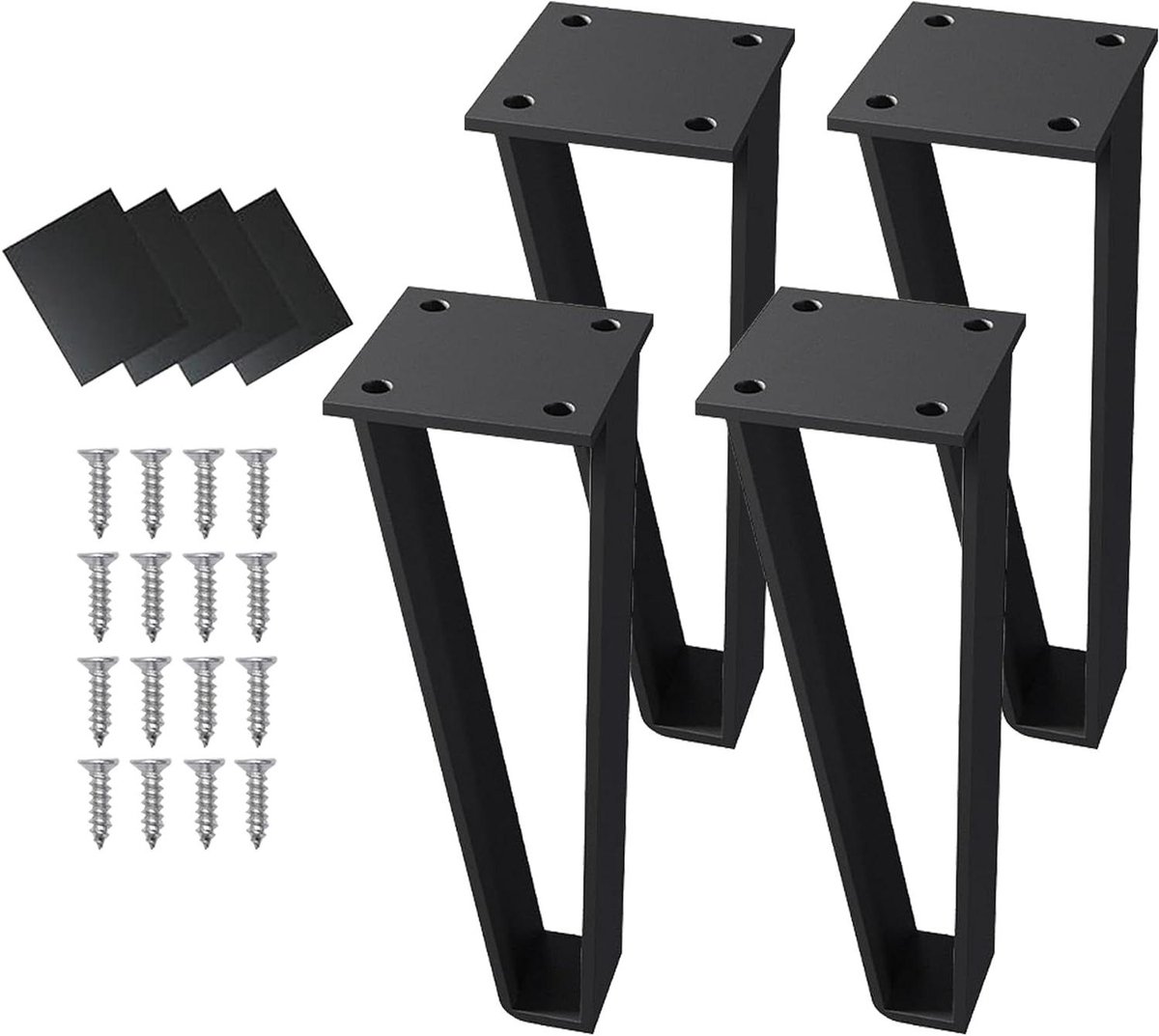Verbrede Hairpin Legs - Tafelpoten Metaal - Meubels Maken - Industriële Stijl - 20 cm - Zwart