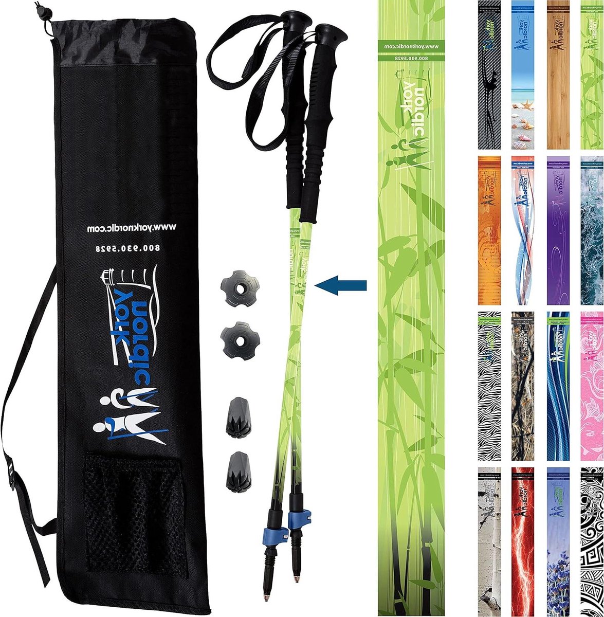 Wandelstokken Set - Trekkingstokken Opvouwbaar - Buiten Wandelen - Lichtgewicht Verstelbaar - 2 Stuks - Groen