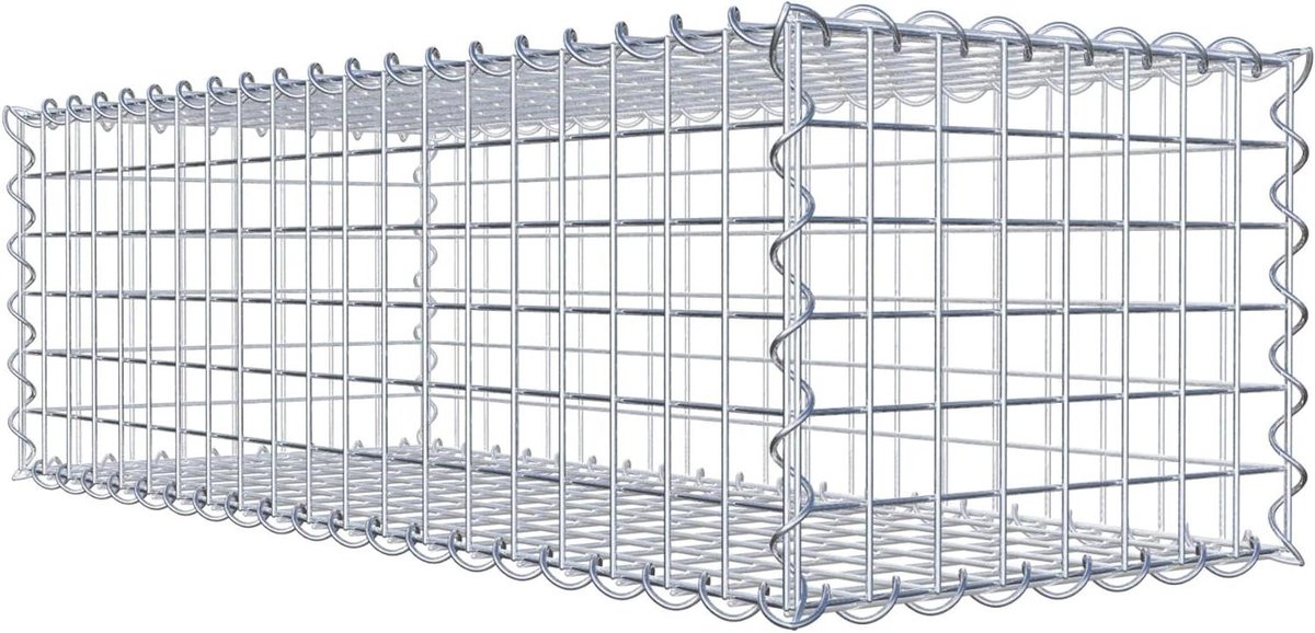 Draadmand voor stenen - Vulbare mand - Tuin decoreren - Galvanisch verzinkt - 100 x 30 x 40 cm - Zilverkleurig