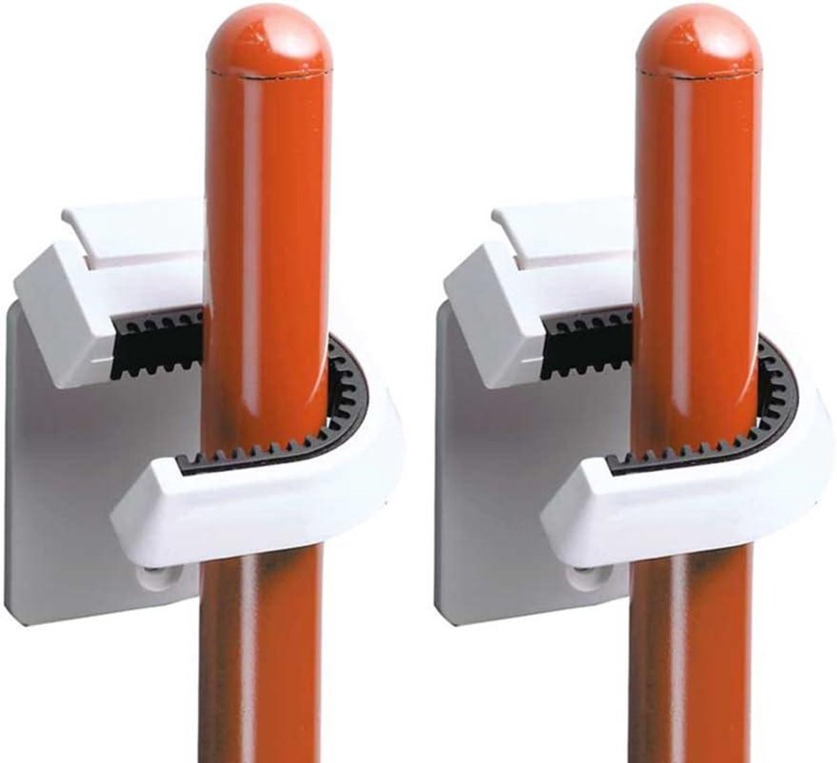 Hamer Mop Houder - Schoonmaak Organizer - Ruimte Besparen - Zonder Boren - Set van 2 - Wit