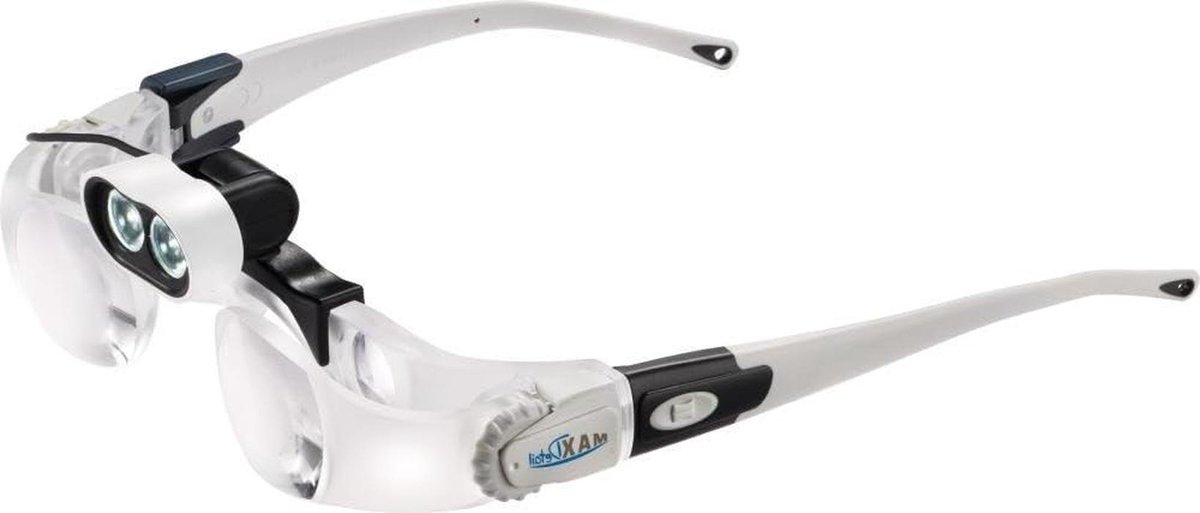 Loepbril met verlichting - Vergrootglas bril - Gedetailleerd werk - Ingebouwde LED - 2x vergroting - Wit zwart