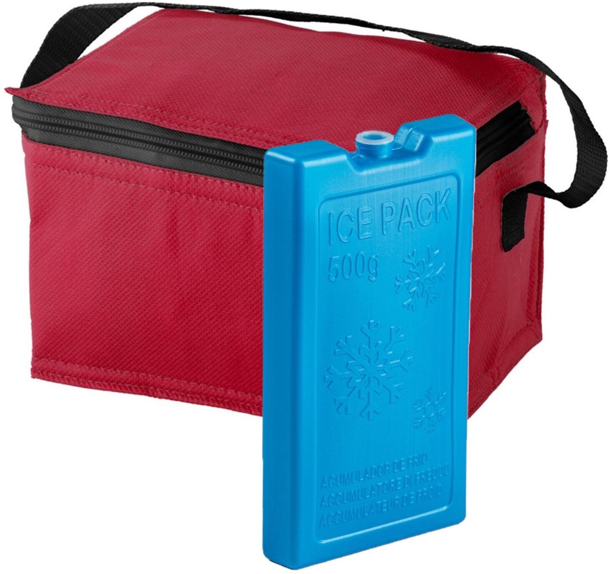 Bellatio Design Lunchtas / koeltas - incl koelelement - rood - 21 x 15 x 12 cm - voor onderweg