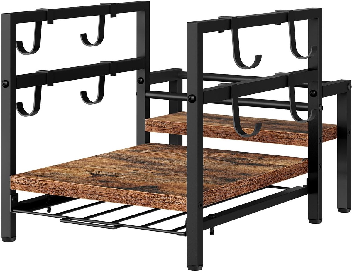 Allecto - Coffee Rack - Koffiecapsulehouder - Rustieke stijl - Bruin - Koffie accessoires - Perfect voor de keuken - Maximaal 20 kg