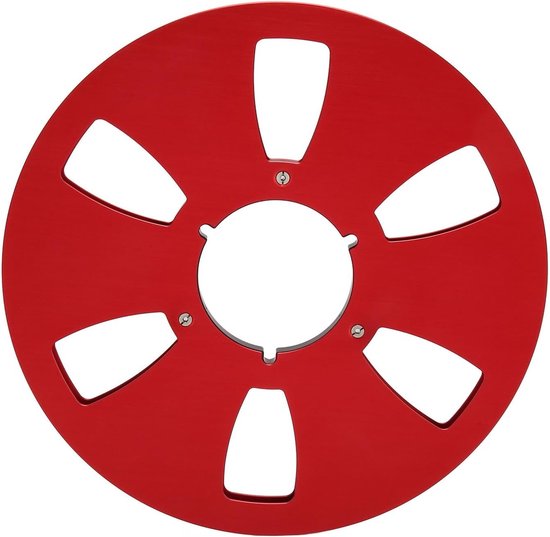 Lege Tape Spoel - Opwikkelspoel Reel - Audio Opnemen - 6-Gat Windbestendig - 10 Inch - Rood — afbeelding 2