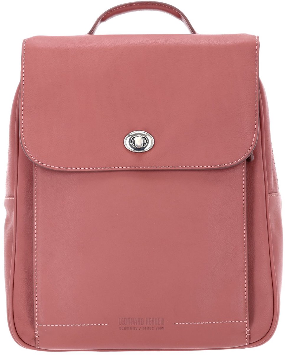 LEONHARD HEYDEN Leren vrijetijdsrugzak rugzak Nizza City Rucksack 7412 Altrosa koraalrood