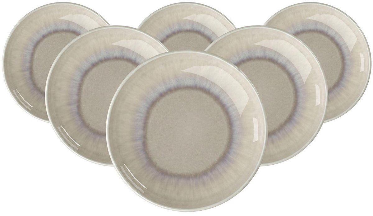 Teller Perlemor Sand ø 16 cm Set van 6