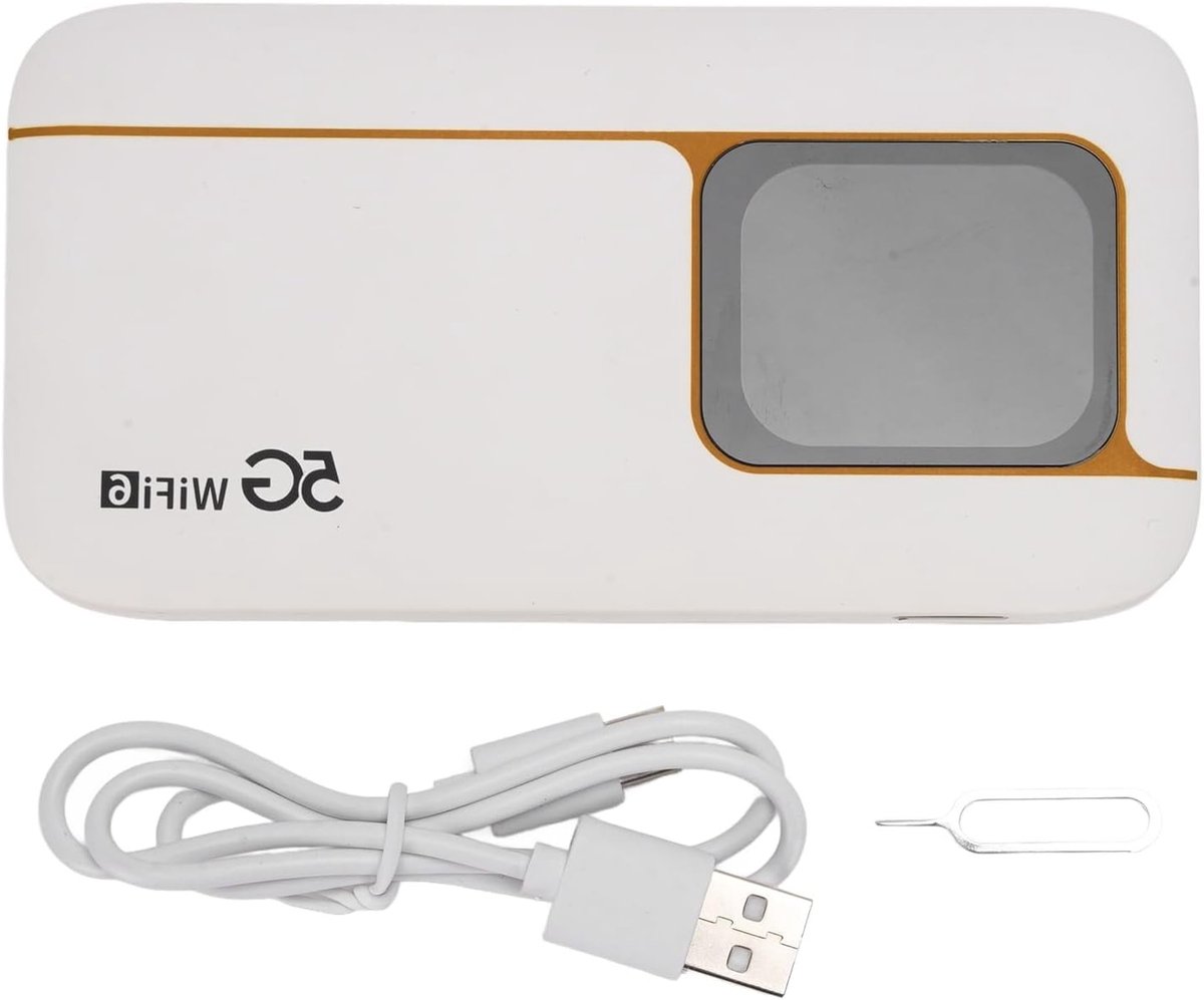 Draagbare 5G Mobiele Hotspot, IP67 Waterdicht, 7100mAh, WIFI6 voor Thuis, Reizen en Gaming, Verbind tot 16 Apparaten met SIM Kaart Slot