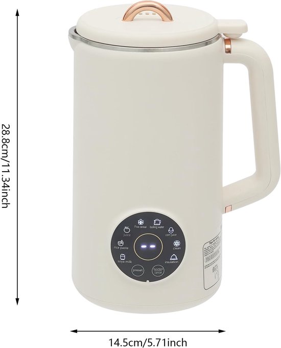 Notenmelkmachine, 1000 ml, sojamelkmachine met 12-uurs timer en 12 uur warmhoudtijd, 10 messen, automatische plantenmelkmaker en milkshakemachine, voor 3-5 personen van Merkloos — afbeelding 3