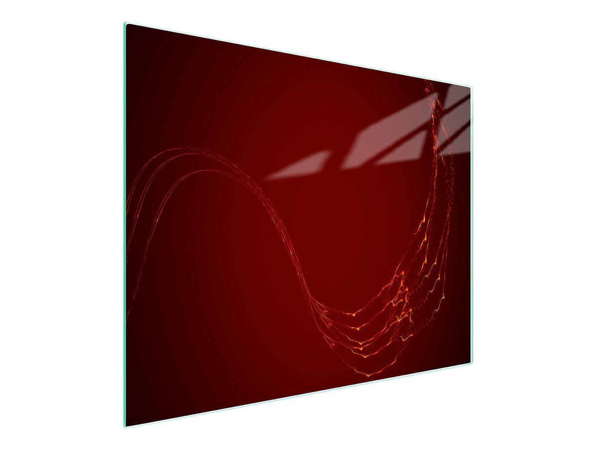 TMK ArtDeko - Snijplank - Glas - 52x30 cm - Rood
