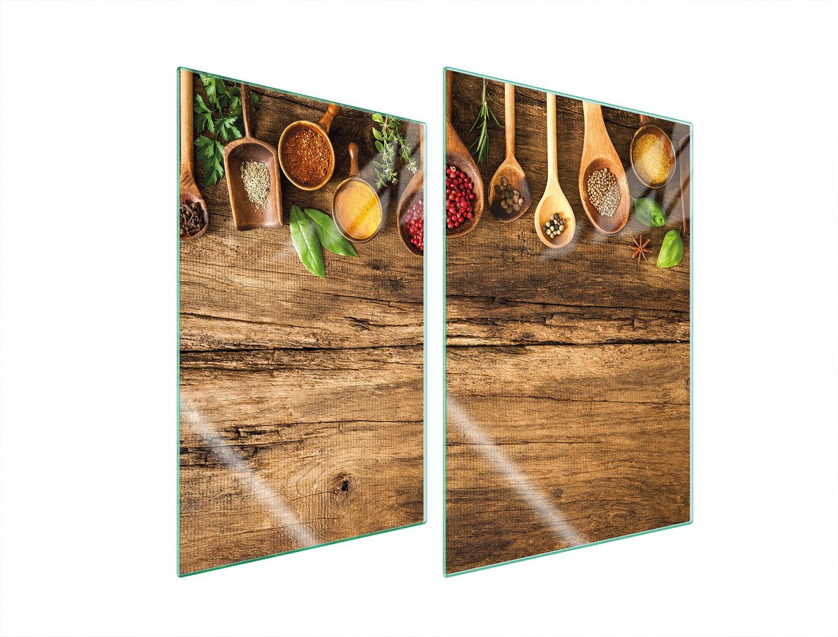 TMK ArtDeko Serie - Glazen Beschermplaat - 2x 35x52 cm - Przyprawy - Geharde Glas