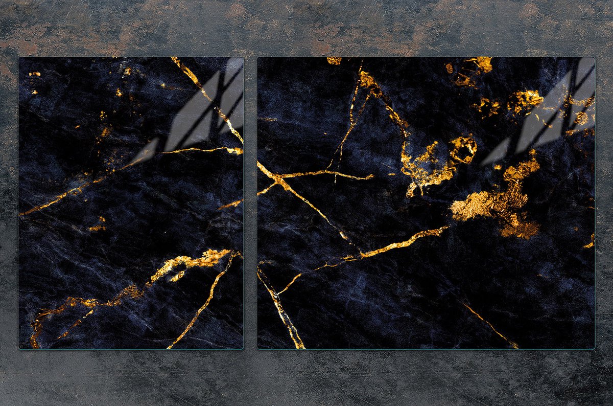 TMK ArtDeko - Snijplank en Kookplaat - 100x52 cm - Glas - Marble Design