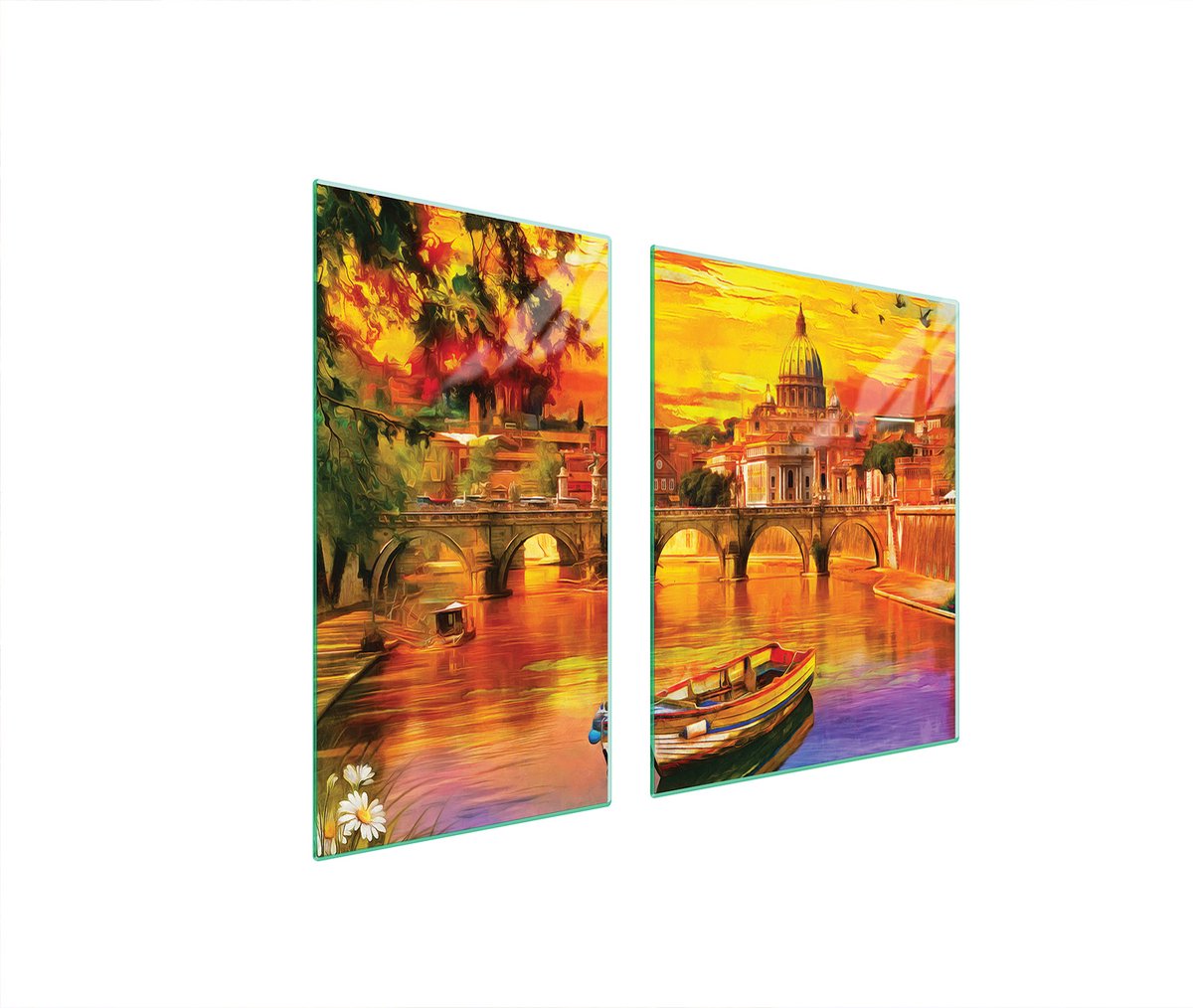 TMK ArtDeko - Serie - Glazen Beschermplaat - 90x52 cm - Gehard Glas