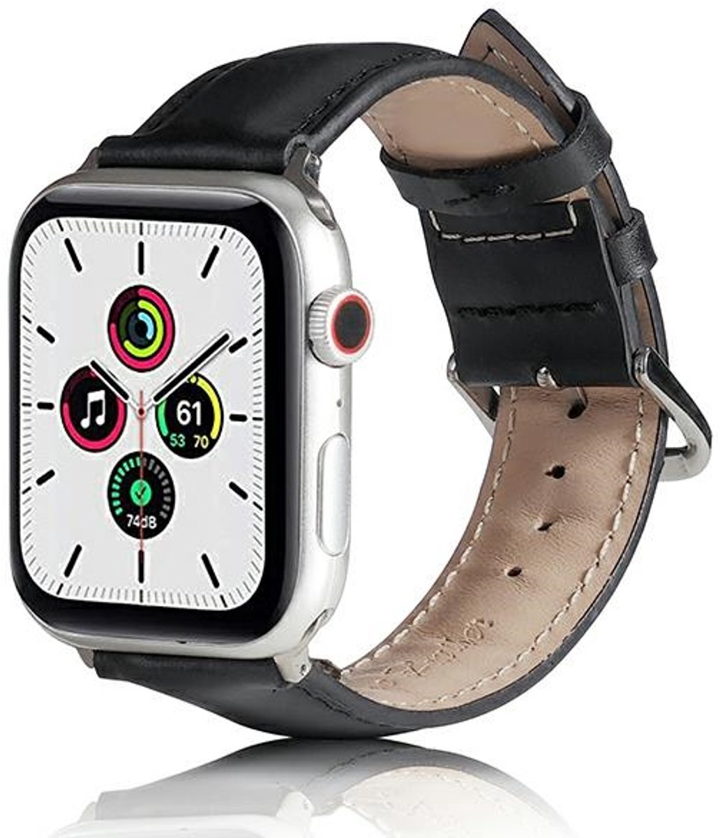 Beline Apple Watch Leren band 38/40/41mm zwart/zwart