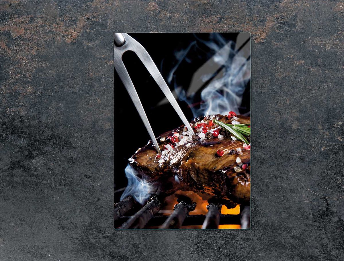 TMK ArtDeko - Snijplank - Hartglas - 35x52 cm - Grill