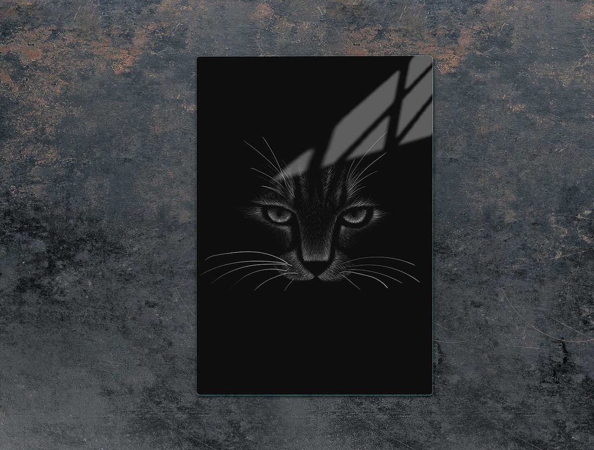 TMK ArtDeko Serie - Snijplank van Gehard Glas - 35x52cm - Kattenmotief - Multifunctioneel