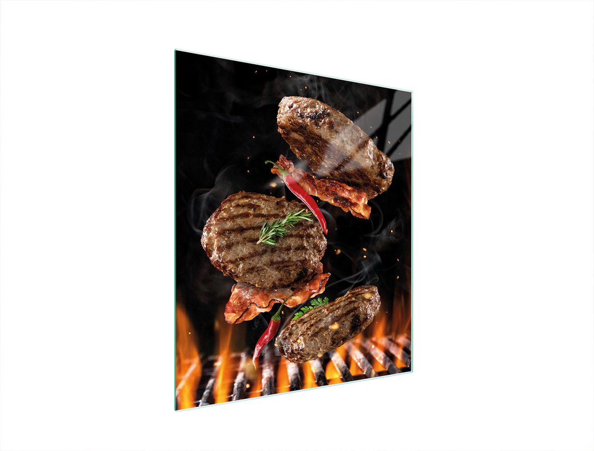 TMK ArtDeko Serie - Snijplank van Glas - 45x52 cm - Grill - Veilig en Hygiënisch