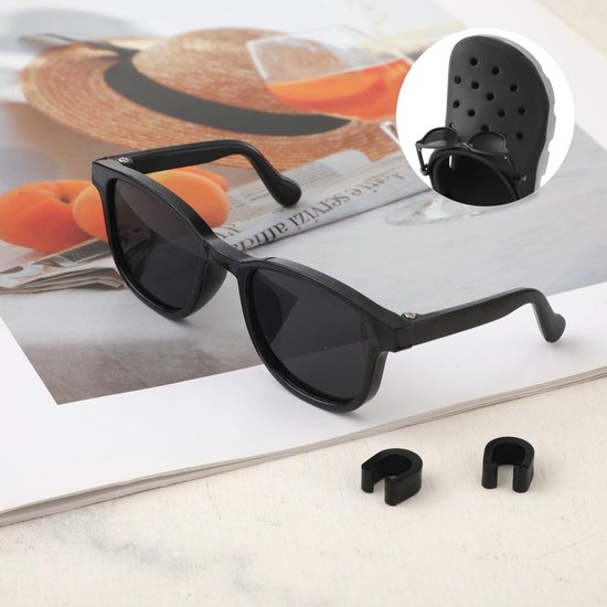 Allecto - Zonnebril Schoendecoratie - Grappige Schoenbedels - Schattige Schoenenaccessoires - Zwart - Voor Dames en Heren - Feestartikelen van Merkloos — afbeelding 4