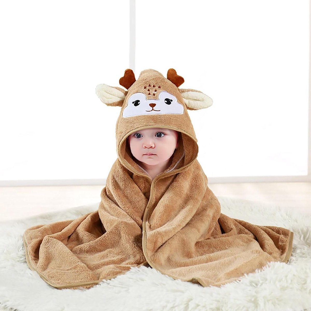 Baby Handdoek met Naam - Capuchonhanddoek Badcape - Baby Verzorgen - Zacht Koraalfleece - 80 x 80 cm - Koraal