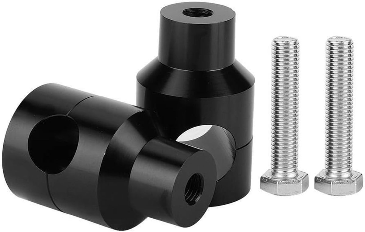 Allecto - Handlebar Riser - Motorstuur Verhogen - Comfort en Controle - Zwart - Aluminium - Verhoog je motor - Geschikt voor motoren - Kleur zwart