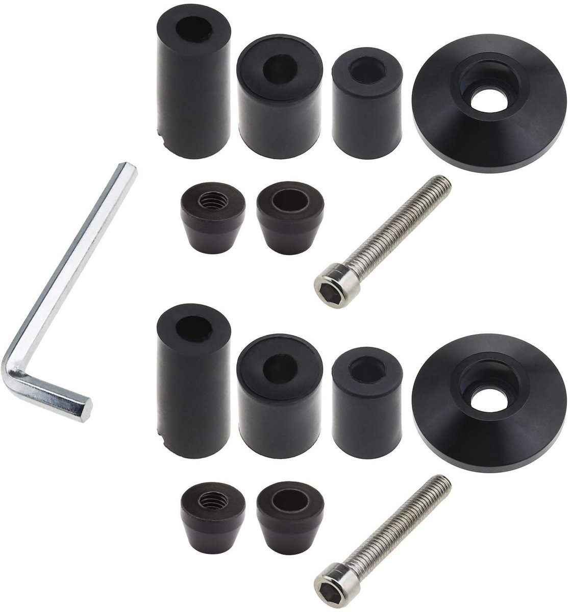 Allecto - Motorfiets Stuurplugdeksels - Universeel - Zwart - Set met Bouten en Sleutel - Geschikt voor 22 mm Stuur - 2 Stuks