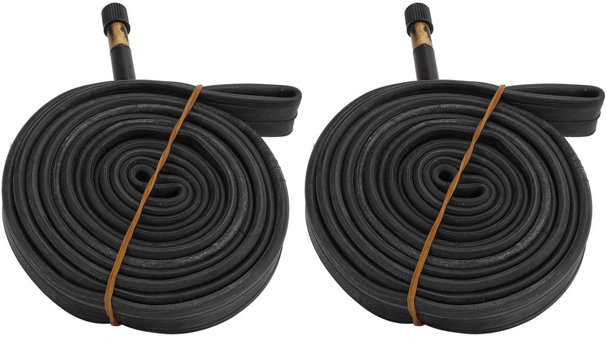 Allecto - 700x23C binnenband - Fietsbinnenband - Duurzaam butylrubber - 48mm Schraderventiel - Inclusief bandenlichters - Geschikt voor racefietsen