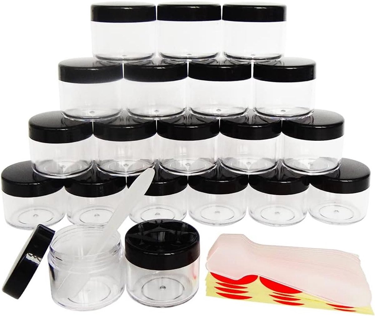 Set van 20 Stuks 20ml Lege Opbergtubetjes voor Cosmetica, Ideaal voor Oogschaduw, Handcrème en Lipgloss