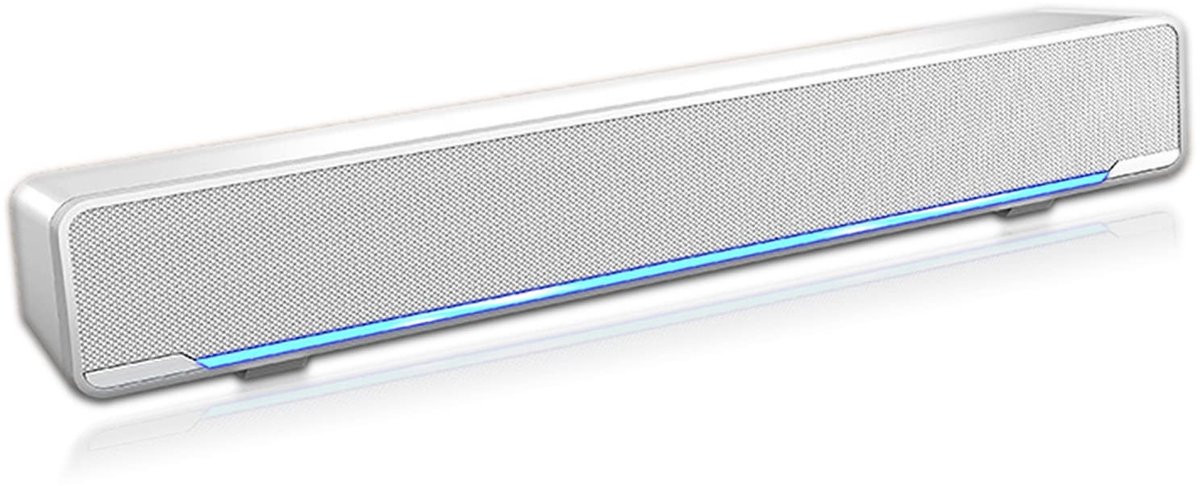 Dailygoody - Soundbar - USB Bedrade Stereosoundbar - 3D Stereogeluid - Blauw LED-ademlicht - Desktop Luidsprekers - Geschikt voor TV en Gaming