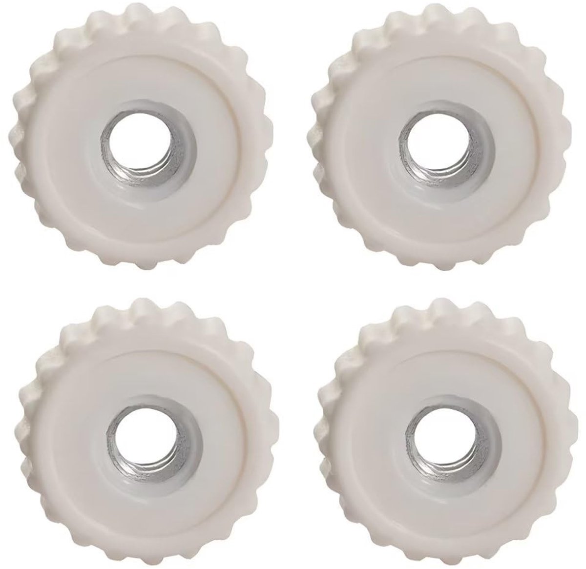 Allecto - M4 kartelmoer - Kunststof klemknop - 100 stuks - Wit - Binnendraad - Perfect voor bevestigen - Klemknop - Kunststof