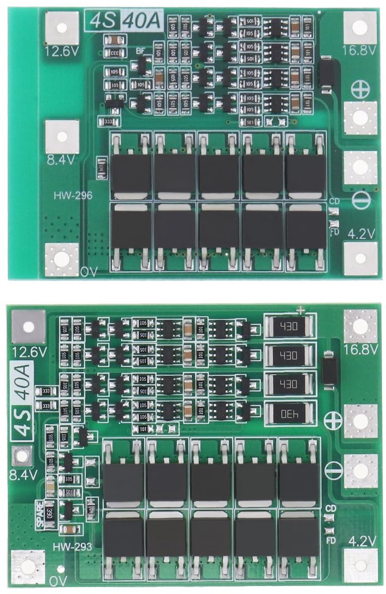 Dailygoody - Li-ion Batterij Beschermings Board - 40A Ontlading - Ideaal voor Boormotoren - 18650 Batterij - Geschikt voor Lithium-ion...
