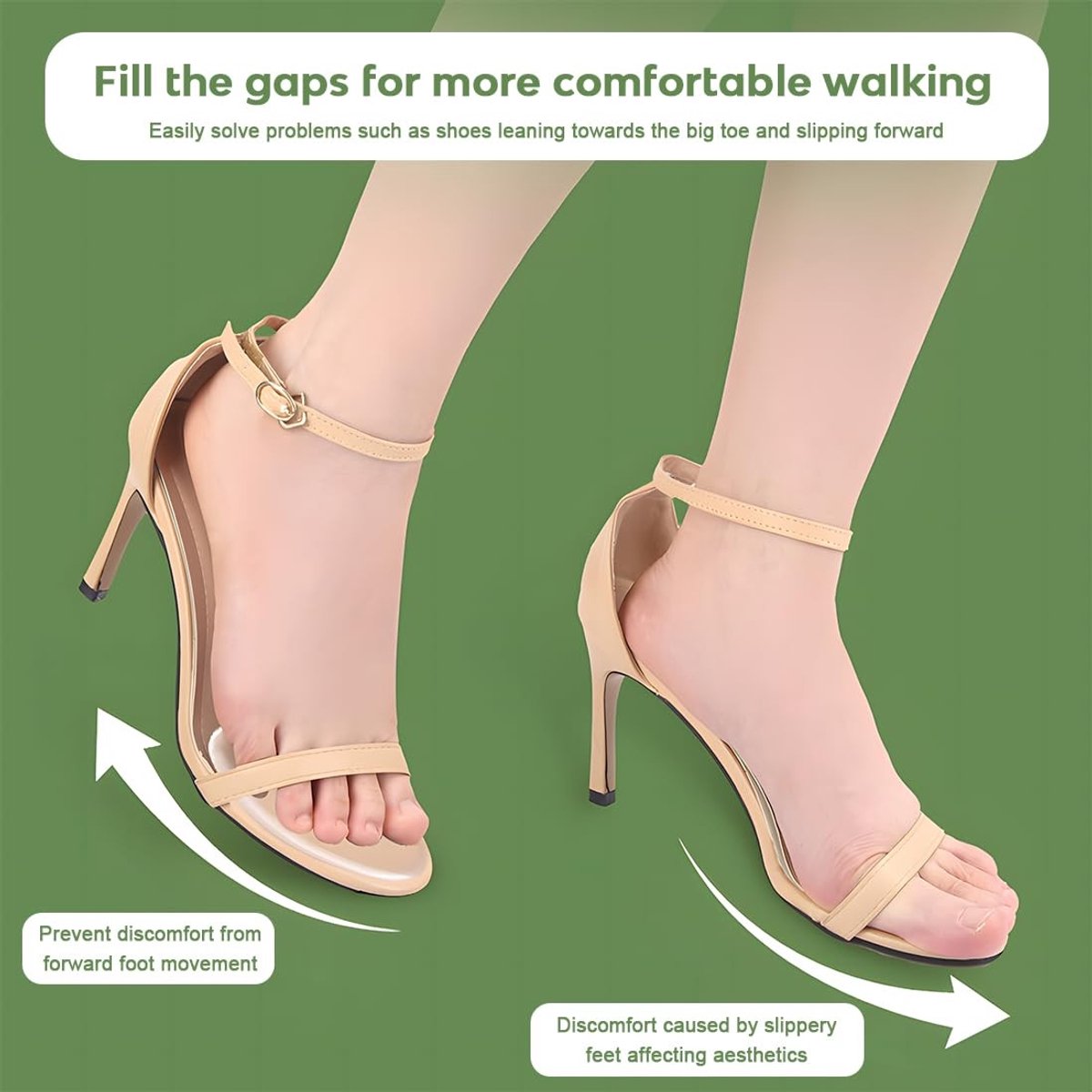 Dailygoody - Middenvoetkussens - Zachte gel-inlegzolen - Antislip en wasbaar - 4 stuks - Verlichting van pijn aan de middenvoet - Geschikt voor dames ...