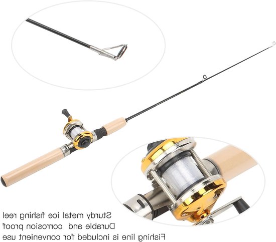Jigs en Metalen Reel voor IJsvisserij - Duurzame 75cm Vissroede en Accessoires voor Winterse Vissessies van Merkloos — afbeelding 5