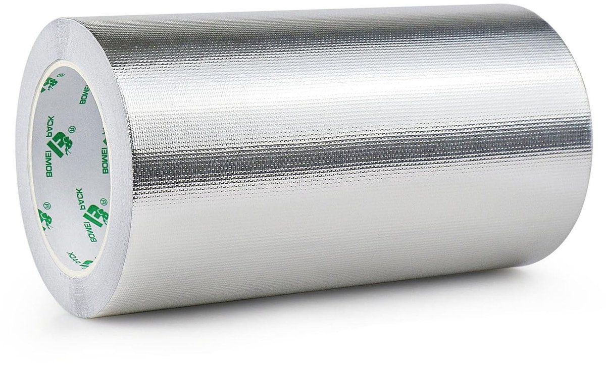 Reinforced Aluminium Tape 200mm x 20m - Hittebestendig, Waterdicht en Ideaal voor Reparatie van Metaaloppervlakken, Afdichten en Isoleren