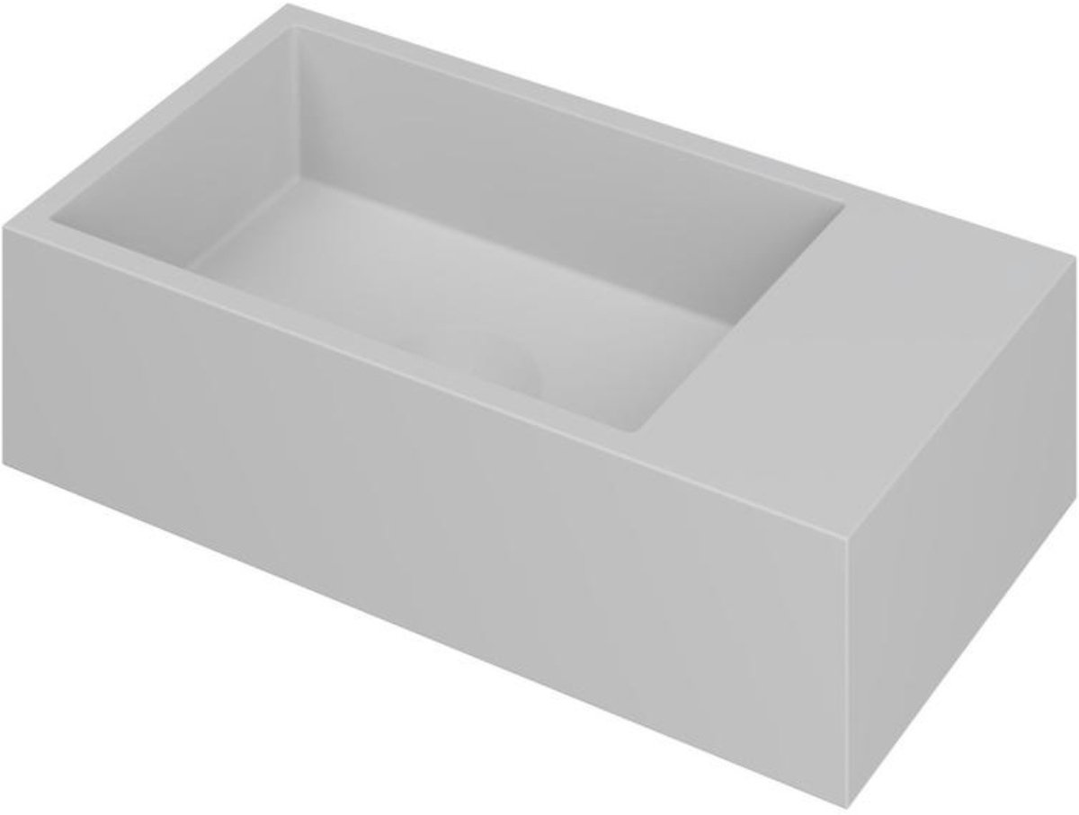 INK - Fontein Polystone Rechts Zonder Kraangat - 360x180x90 mm - Mat Wit