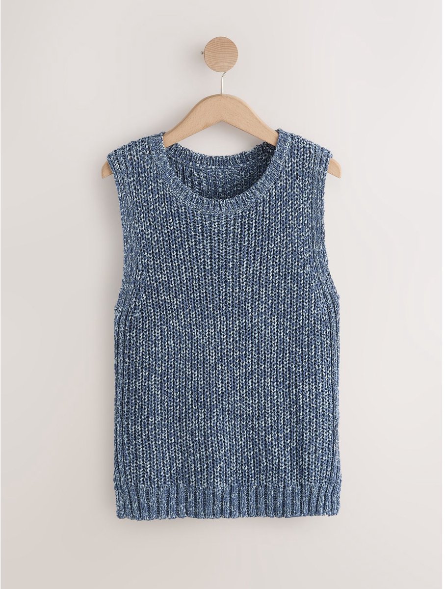 Next - Dames - Opengebreide tanktophals - Blauw