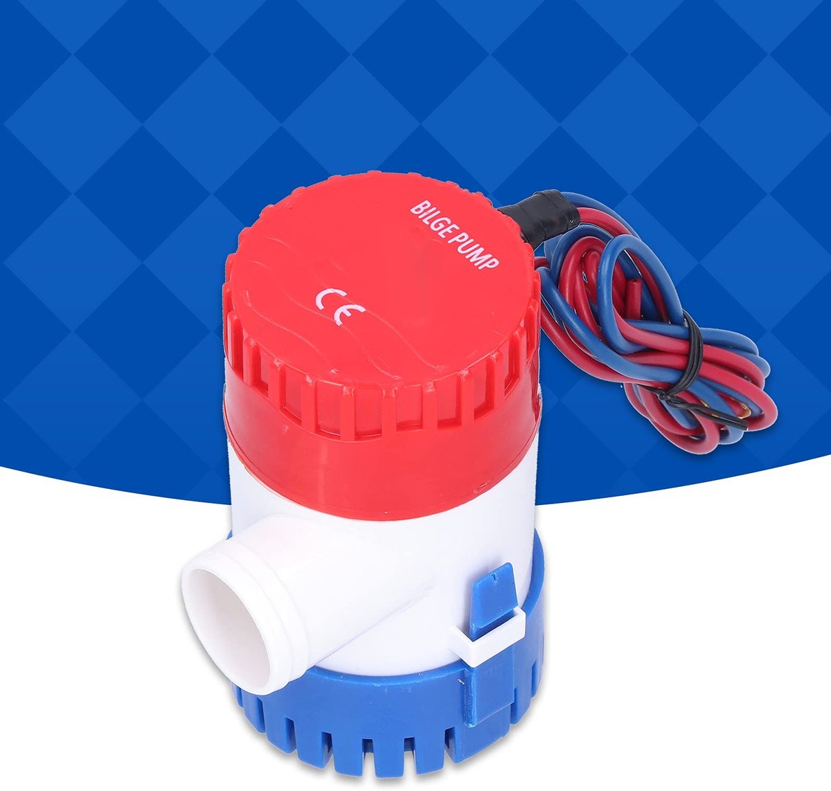 Dailygoody - 12V/24V Lenspomp - Geluidsarme Dompelpomp - 1100 - Elektrische Afvoerpomp - Waterafvoer - Geschikt voor Schepen en Landbouw