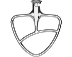 YYV Roestvrijstalen platte klopper voor KitchenAid keukenmachines met kantelbare motorkop, reserveonderdelen voor KitchenAid 4,5-5 kwart standmixers, vaatwasmachinebestendig