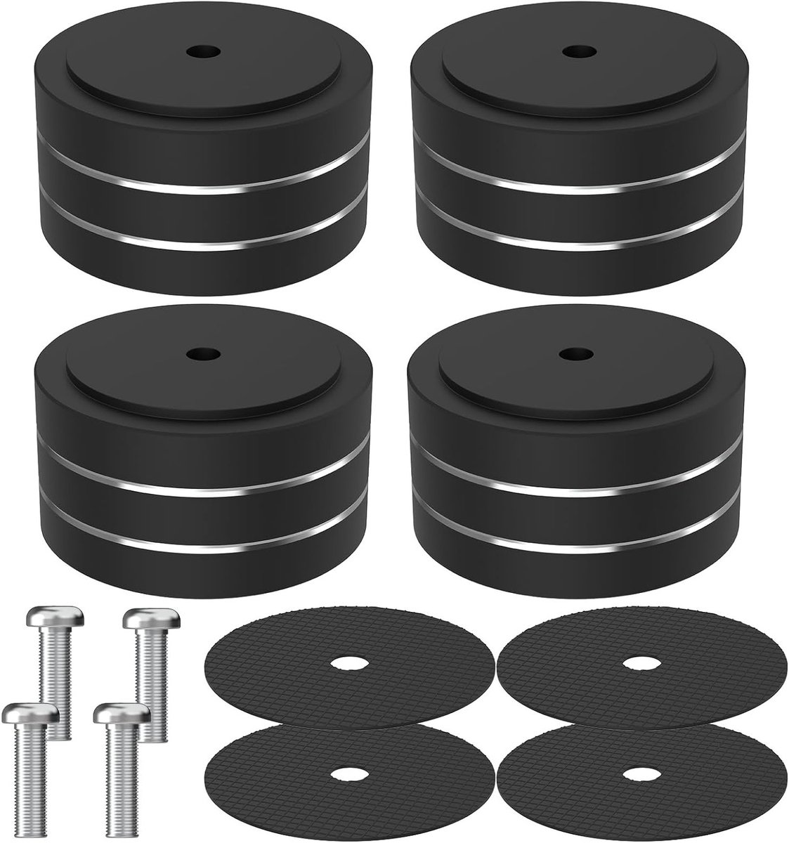 High-end 40mm * 20mm Aluminium Speaker Pad voor HiFi AMP, Isolatie Stand en Record Player - 4 Stuks (Zwart)
