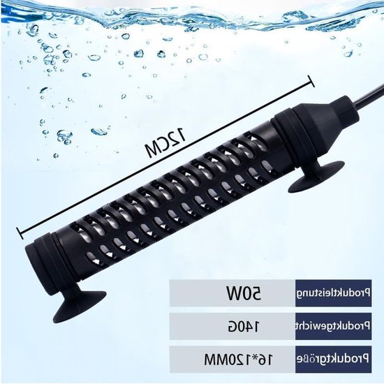 Aquarium Verwarmingselement met Temperatuurregelaar en Oververhittingsbeveiliging voor 10-30 L Aquaria, 35 W / 50 W